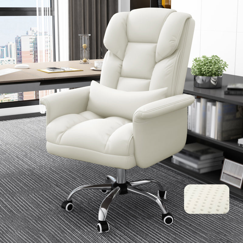 Chrome Metal Frame Modern Desk Chair with Padded Arms Executive Task Chair with High Back