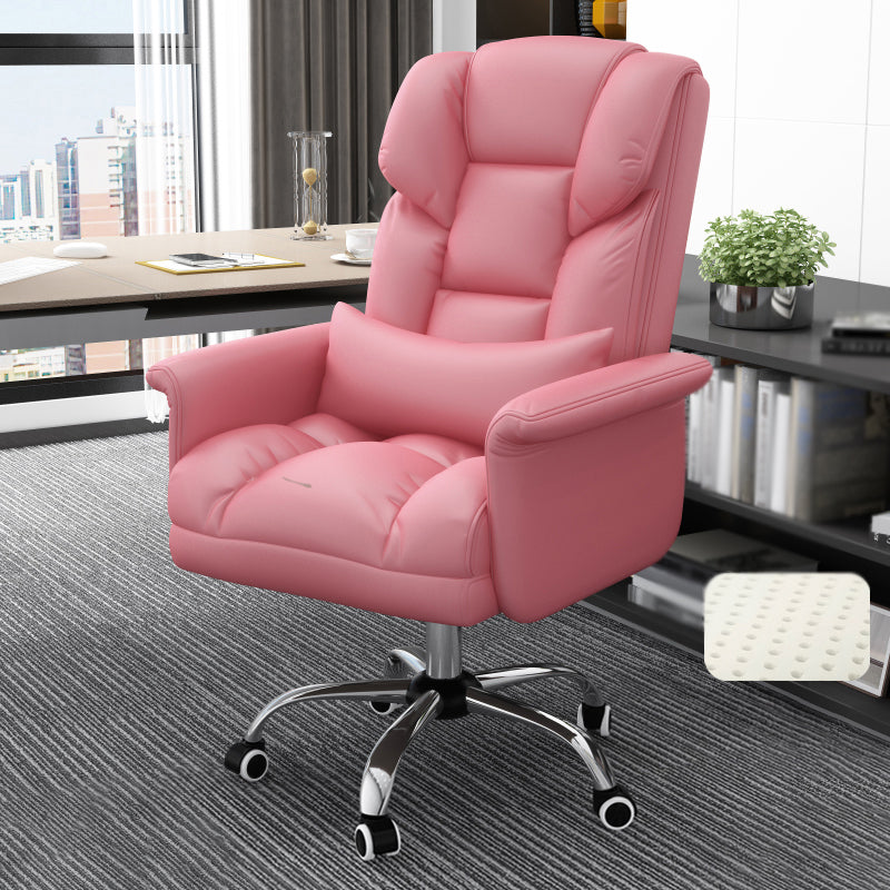 Chrome Metal Frame Modern Desk Chair with Padded Arms Executive Task Chair with High Back