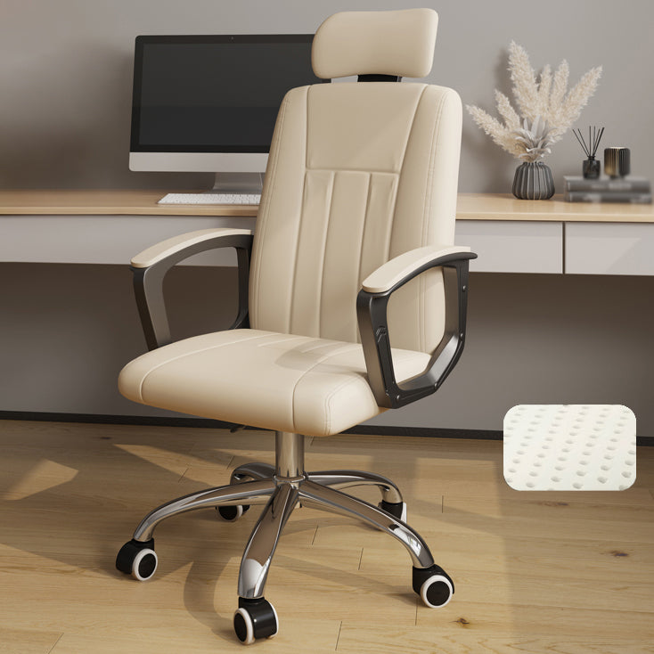 Chrome Metal Frame Modern Desk Chair with Padded Arms Executive Task Chair with High Back