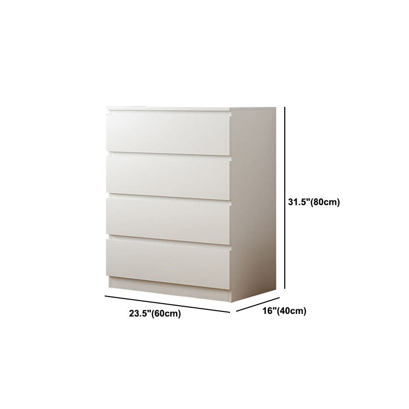 Modern White Wood Chest Bedroom Storage Chest with Mute Rail