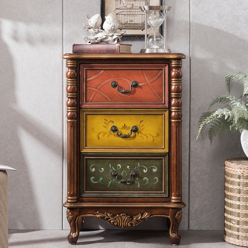 Traditional Solid Wood Lingerie Chest Vertical Storage Chest with 3 / 4 Drawers