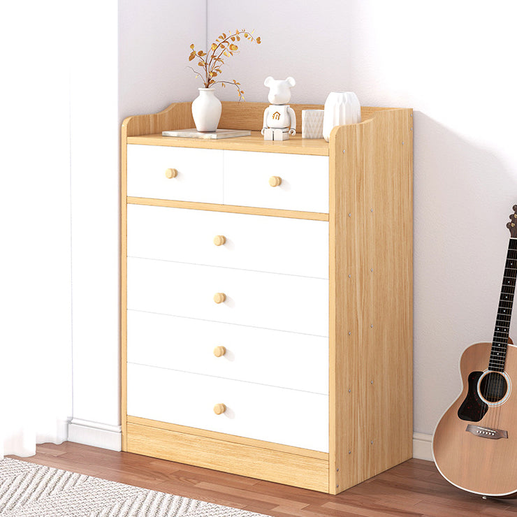 Modern Wooden Chest Bedroom Vertical Storage Chest with 4 / 5 / 6 Drawers