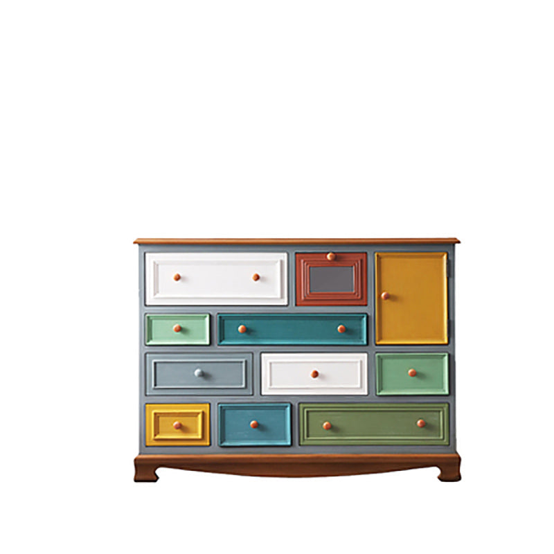 Traditional Solid Wood Chest Bedroom Storage Chest with Multi Drawers