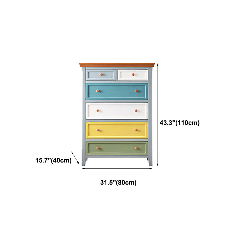 Traditional Solid Wood Chest Bedroom Storage Chest with Multi Drawers