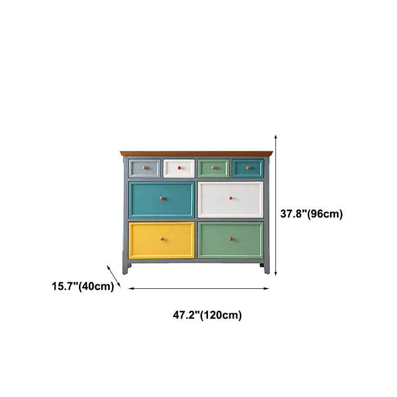 Traditional Solid Wood Chest Bedroom Storage Chest with Multi Drawers