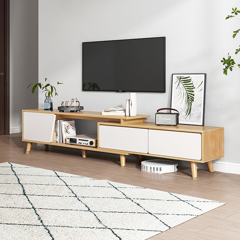 Engineered Wood TV Stand Console with Cabinet 2-Drawer TV Media Stand