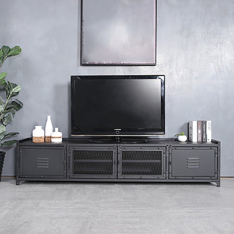 17.72"H TV Stand Enclosed Storage Industrial Style TV Console with 4 Doors