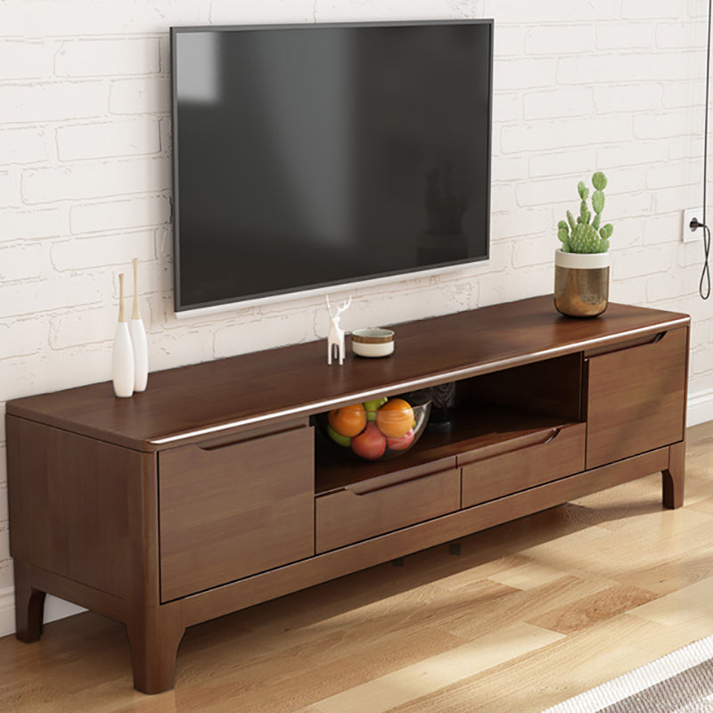 Solid Wood TV Console Traditional Home TV Cabinet with Splayed Wooden Legs