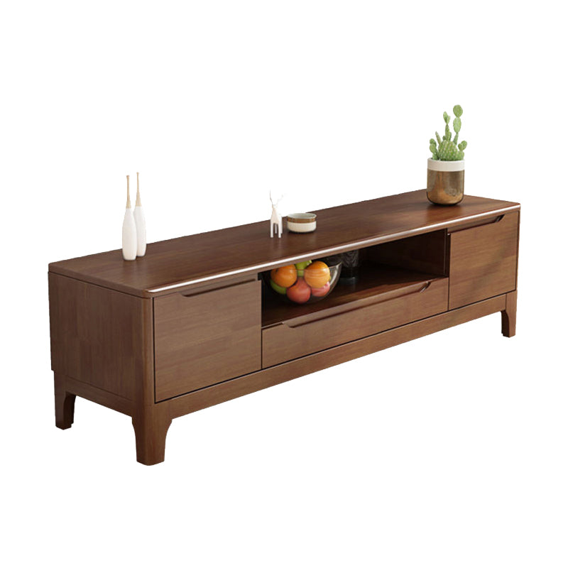 Solid Wood TV Console Traditional Home TV Cabinet with Splayed Wooden Legs