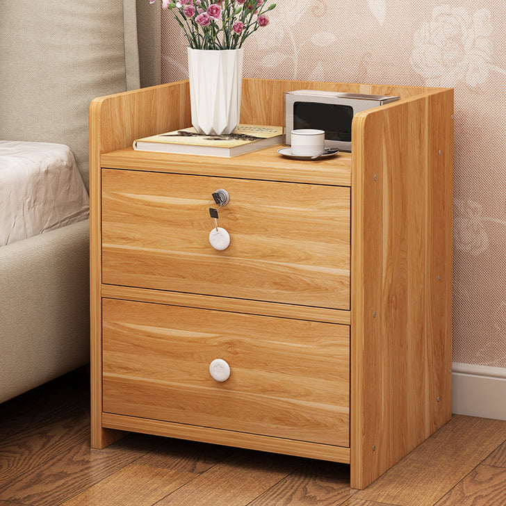 Modern Wood Nightstand 40" Tall Bedside Cabinet with Drawer and Legs