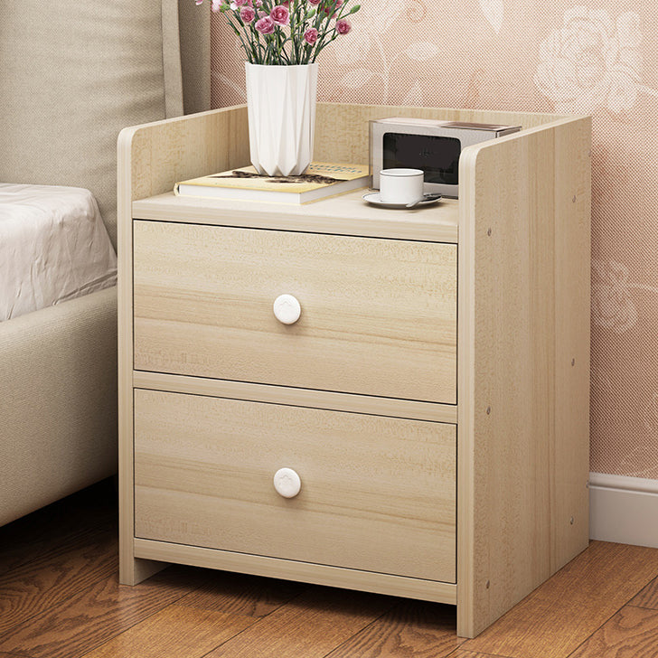 Modern Wood Nightstand 40" Tall Bedside Cabinet with Drawer and Legs