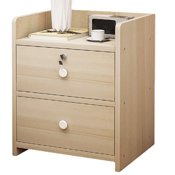 Modern Wood Nightstand 40" Tall Bedside Cabinet with Drawer and Legs