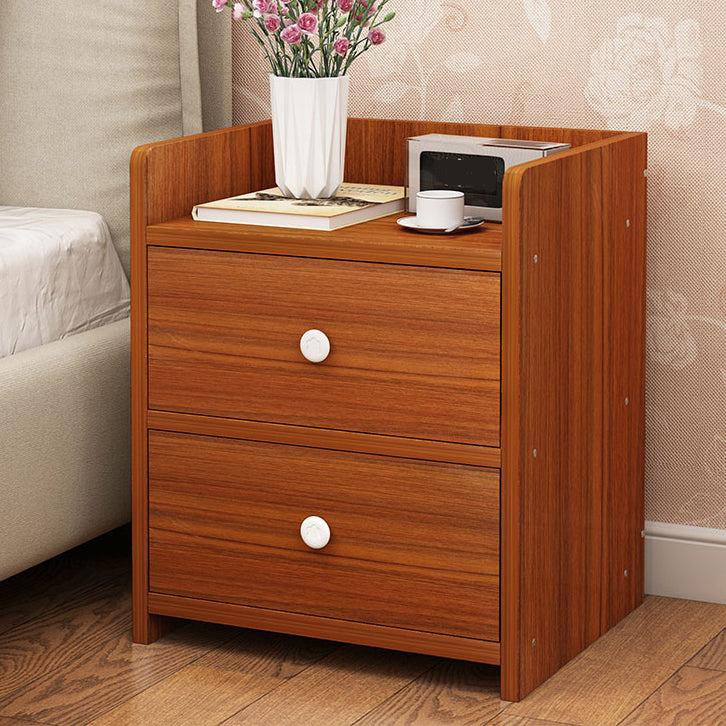 Modern Wood Nightstand 40" Tall Bedside Cabinet with Drawer and Legs