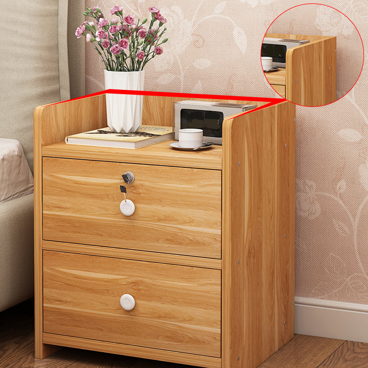 Modern Wood Nightstand 40" Tall Bedside Cabinet with Drawer and Legs