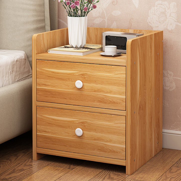 Modern Wood Nightstand 40" Tall Bedside Cabinet with Drawer and Legs