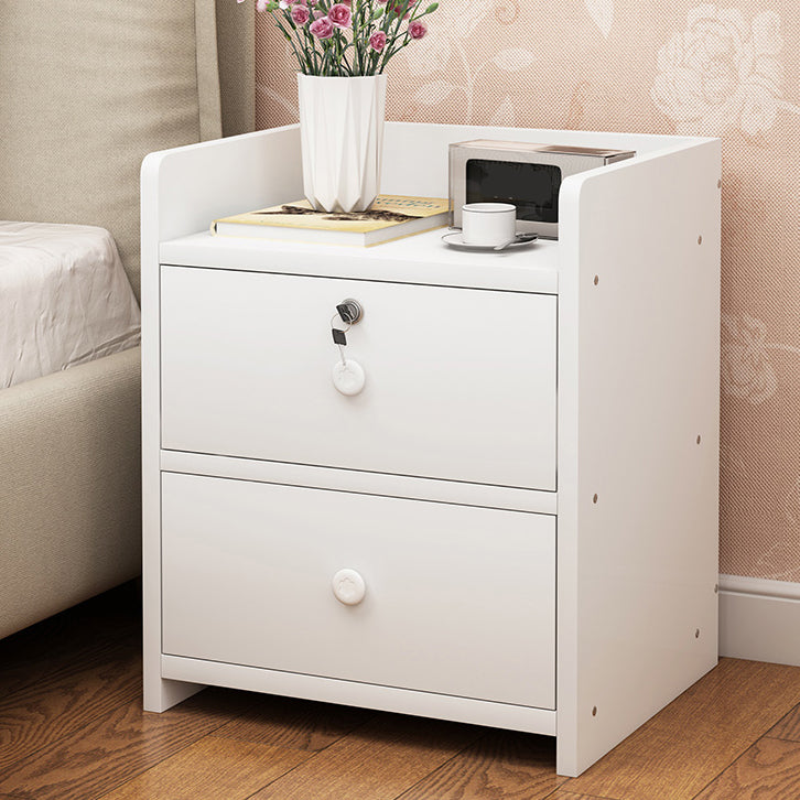 Modern Wood Nightstand 40" Tall Bedside Cabinet with Drawer and Legs