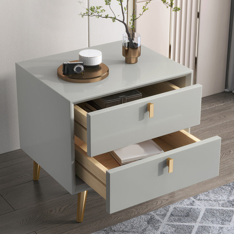 2- Drawer Nightstand 16" Wide Modern Accent Table Nightstand with Legs