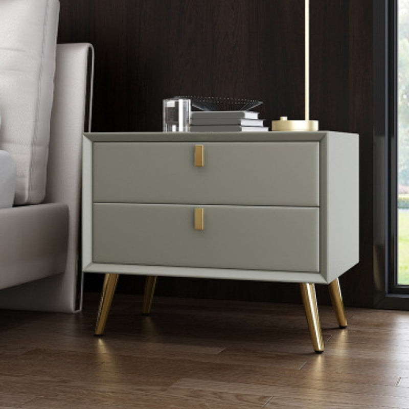 2- Drawer Nightstand 16" Wide Modern Accent Table Nightstand with Legs