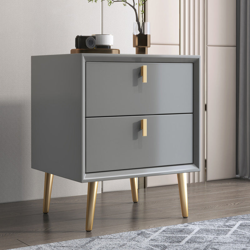 2- Drawer Nightstand 16" Wide Modern Accent Table Nightstand with Legs