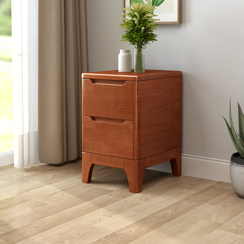 2 Drawer Nightstand with Legs 20" Tall Wood Accent Table Nightstand