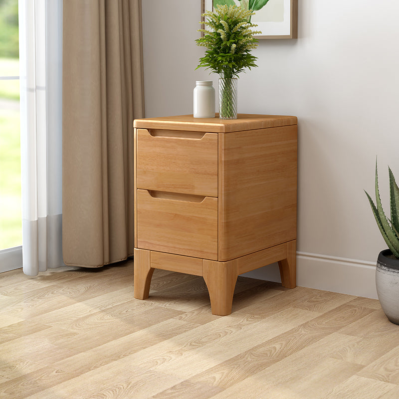 2 Drawer Nightstand with Legs 20" Tall Wood Accent Table Nightstand