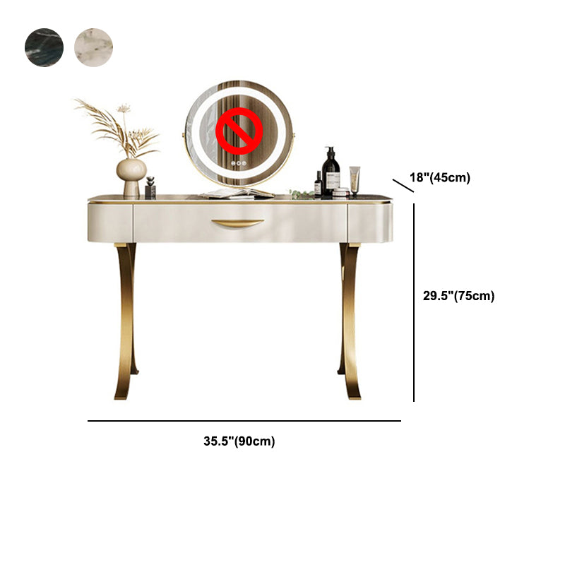 1 Drawer, 29.53" High Vanity Set with Stool, Stone Top Dresser