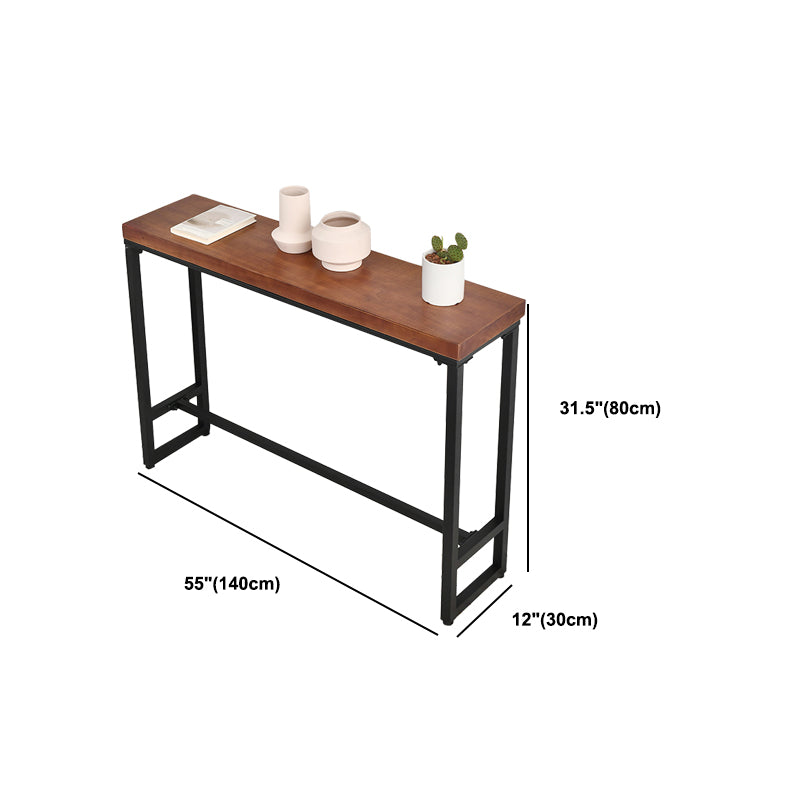 11.81" W x 31.49" H Console Table Trestle Solid Wood Console Table in Brone