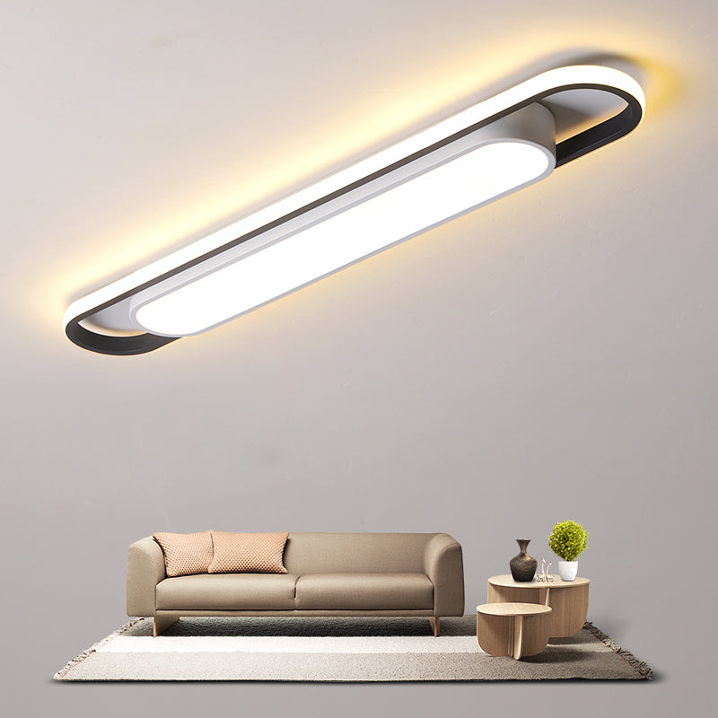 Modern Simple Flush Mount Ceiling Light Linear Flush Lamp for Living Room