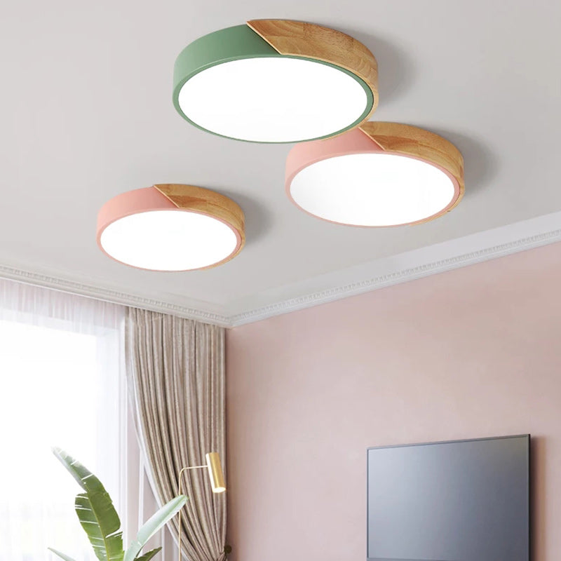 Geometric Shape Flush Mount Nordic Style Ceiling Mount Light Fixture for Living Room