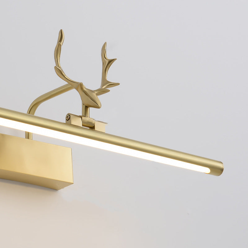 Acrylic LED Vanity Light in Modern Style Metal Linear Wall Light in Gold