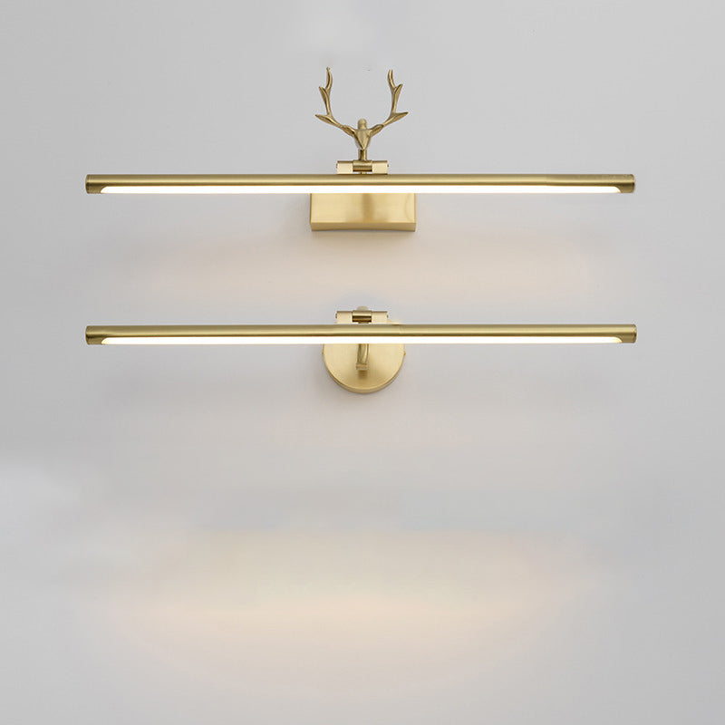 Acrylic LED Vanity Light in Modern Style Metal Linear Wall Light in Gold