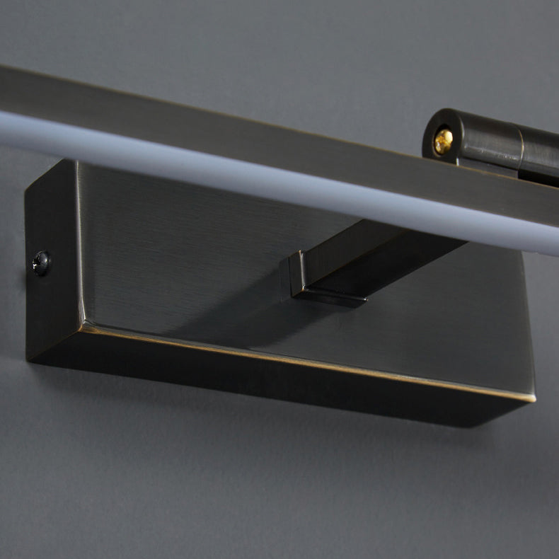 Black Linear LED Wall Light in Modern Style Metal Vanity Mirror Light with Acrylic Shade