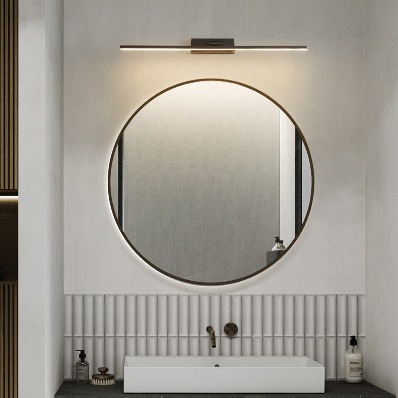 Black Linear LED Wall Light in Modern Style Metal Vanity Mirror Light with Acrylic Shade