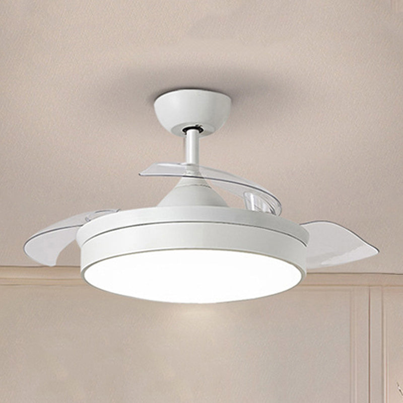 Modern Simple Iron Ceiling Fan Lamp Circle Shape LED Ceiling Fan Light for Bedroom