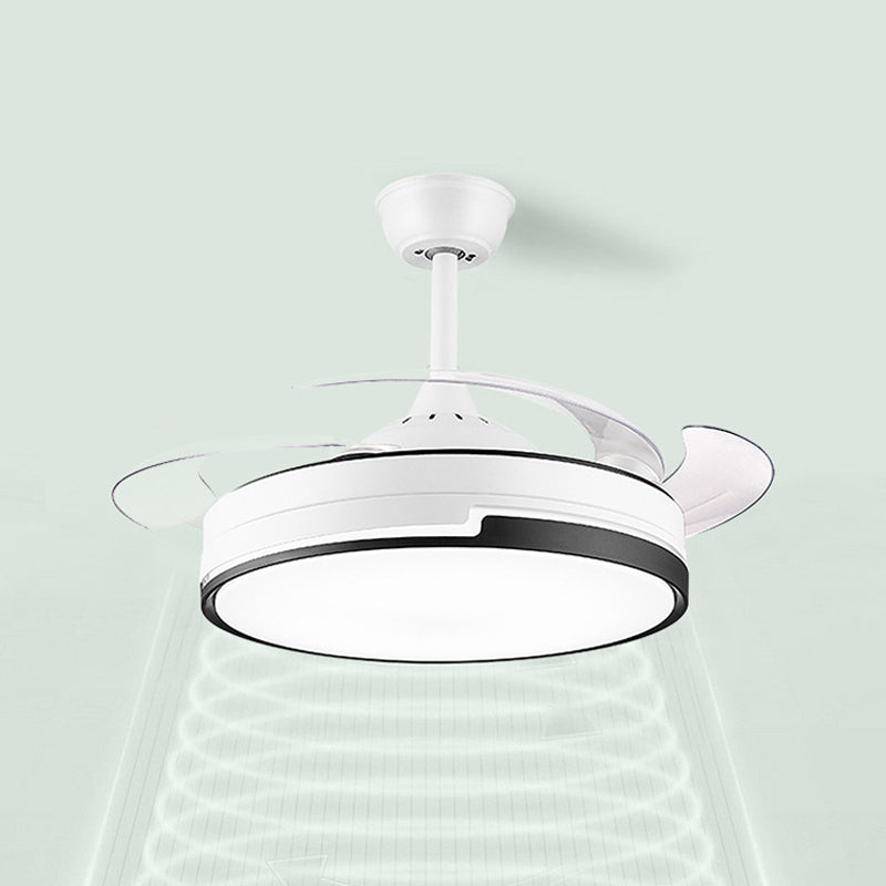 Modern Simple Iron Ceiling Fan Lamp Circle Shape LED Ceiling Fan Light for Bedroom