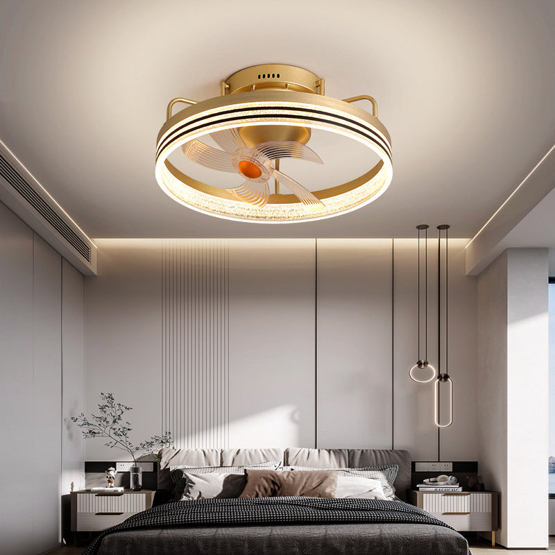 Metal Round Shape Ceiling Fans Light Modern 1-Light Ceiling Fan Light