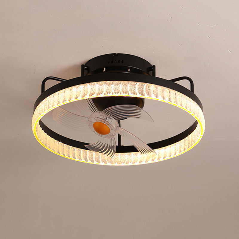 Metal Round Shape Ceiling Fans Light Modern 1-Light Ceiling Fan Light