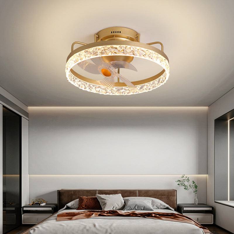 Metal Round Shape Ceiling Fans Light Modern 1-Light Ceiling Fan Light