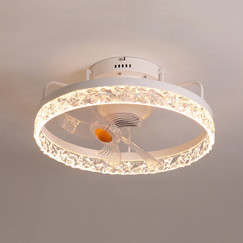 Metal Round Shape Ceiling Fans Light Modern 1-Light Ceiling Fan Light