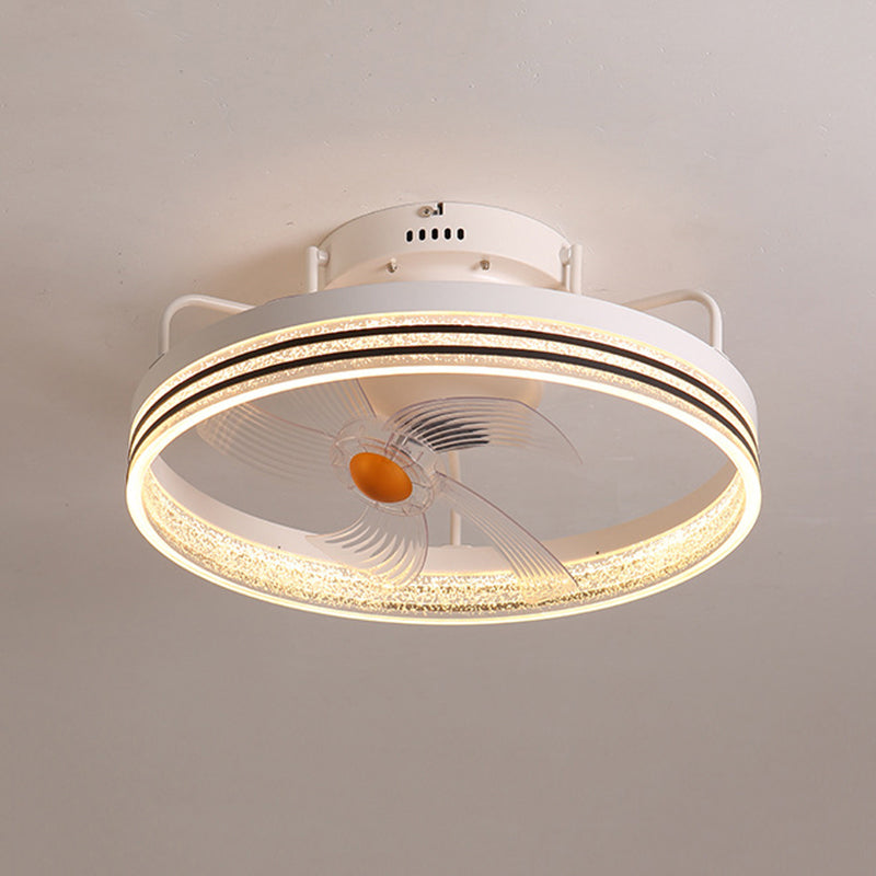 Metal Round Shape Ceiling Fans Light Modern 1-Light Ceiling Fan Light