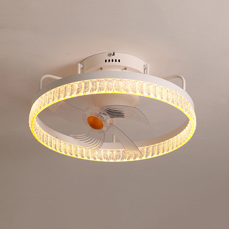 Metal Round Shape Ceiling Fans Light Modern 1-Light Ceiling Fan Light