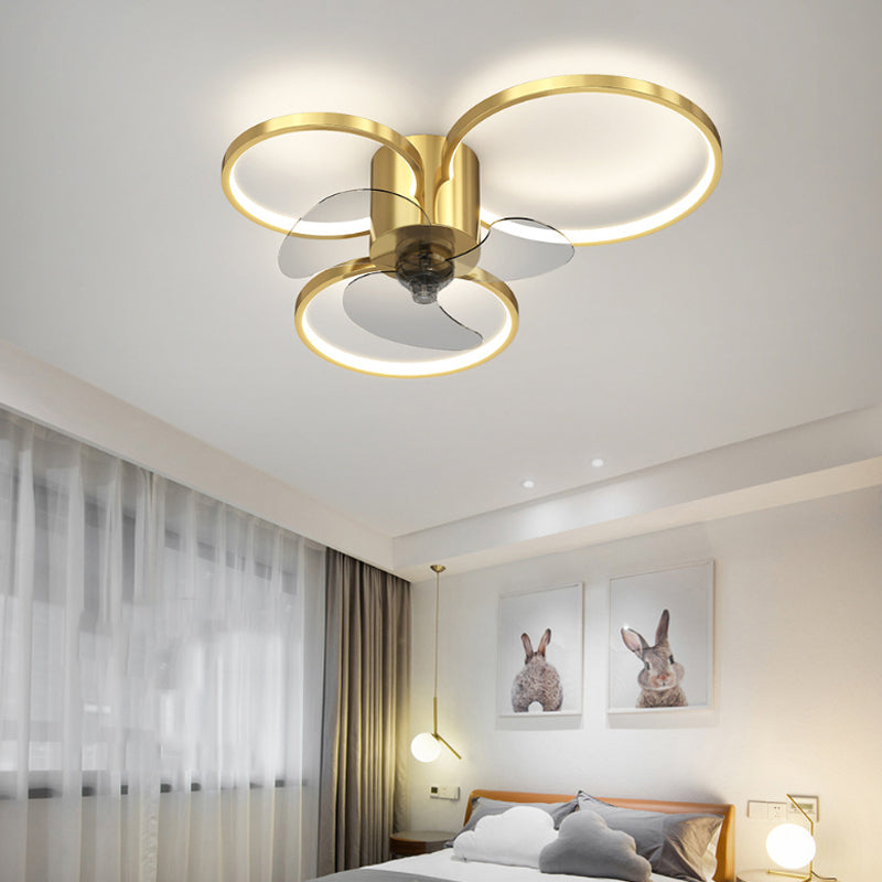 Metal Geometric Shape Ceiling Fans Light Modern Style Multi-Lights Ceiling Fan Light