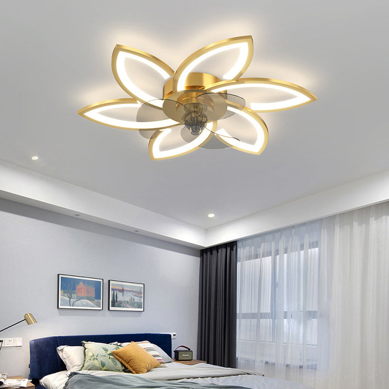 Metal Geometric Shape Ceiling Fans Light Modern Style Multi-Lights Ceiling Fan Light