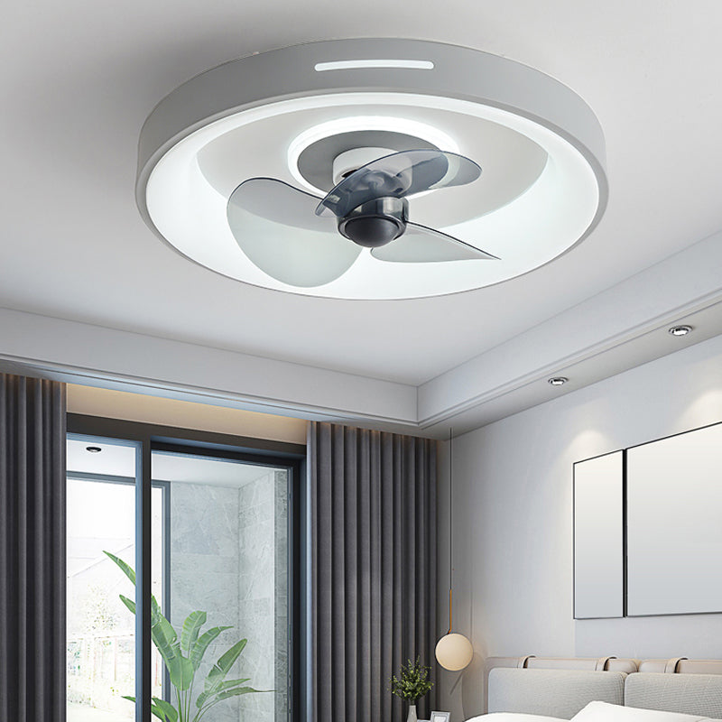 Nordic Style Ceiling Fan Lamp Geometry Shape Acrylic Shade Ceiling Fan Light for Bedroom