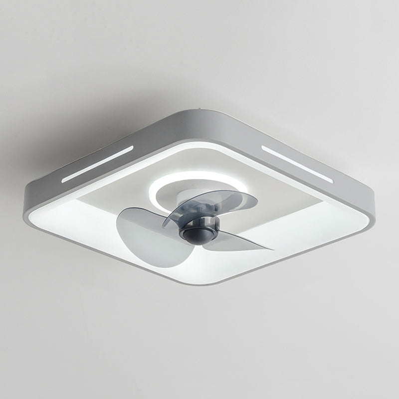Nordic Style Ceiling Fan Lamp Geometry Shape Acrylic Shade Ceiling Fan Light for Bedroom