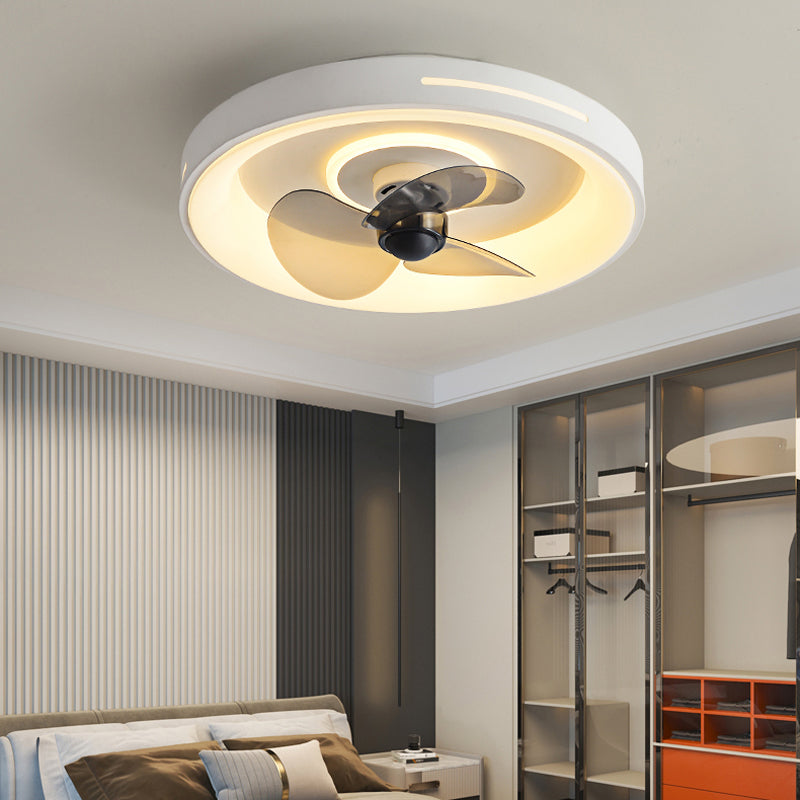 Nordic Style Ceiling Fan Lamp Geometry Shape Acrylic Shade Ceiling Fan Light for Bedroom