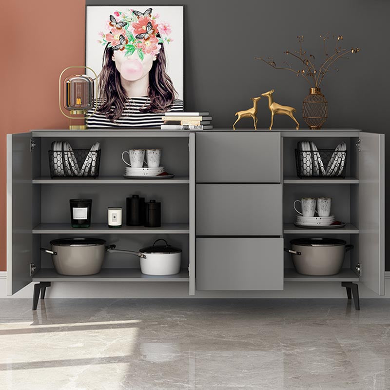 Wooden Storage Sideboard Modern Storage Cabinets with Drawers and Doors