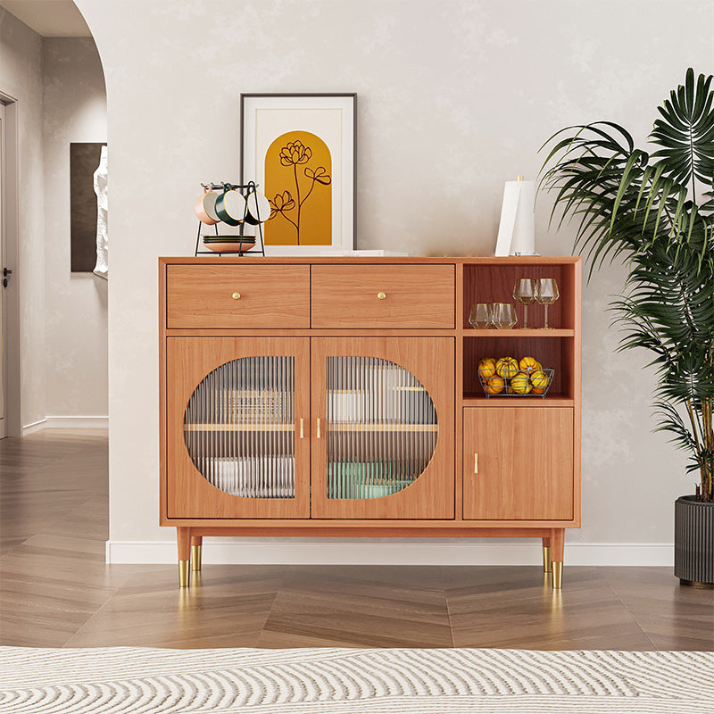 Glam Solid Wood Sideboard Kitchen Dining Room Sideboard with Door