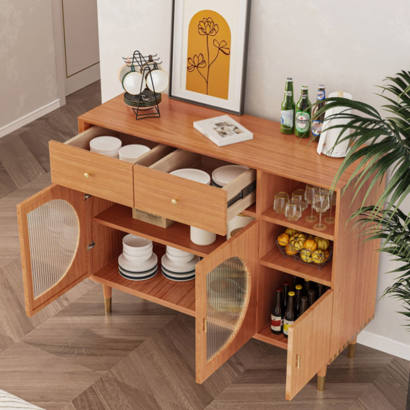 Glam Solid Wood Sideboard Kitchen Dining Room Sideboard with Door