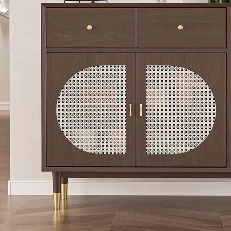 Glam Solid Wood Sideboard Kitchen Dining Room Sideboard with Door